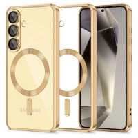 Tech-Protect MagFlex MagSafe Case for Samsung Galaxy S25 - Transparent Gold