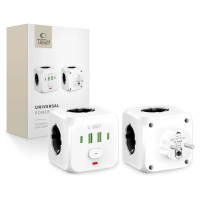 Tech-Protect PCL3x4 Power Strip, 2x USB-A, 2x USB-C, 3x AC Type Schuko - White
