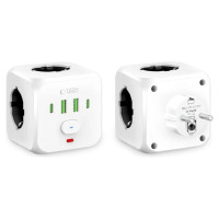 Tech-Protect PCL3x4 Power Strip, 2x USB-A, 2x USB-C, 3x AC Type Schuko - White