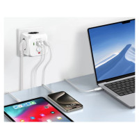 Tech-Protect PCL3x4 Power Strip, 2x USB-A, 2x USB-C, 3x AC Type Schuko - White