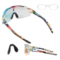 Rockbros Photochromic Cycling Glasses with UV Protection and Corrective Insert - Multicolor