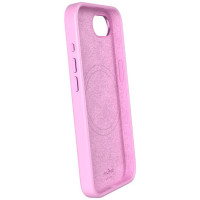 Puro Liquid Silicon Cover "ICON MAG PRO" with Magsafe, metal buttons and camera ring for iPhone 16E, pink