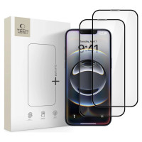 Tech-Protect Glass Fit+ 2-pack tempered glass for iPhone 16e / 14 / 13 Pro / 13 - black