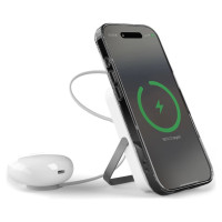 Puro 10000mAh MagSafe Wireless Power Bank with Aluminum Stand - White