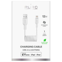 Puro 12W USB-A - Lightning Spiral Cable 1m - White
