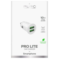 Puro Pro Lite Car Charger 2x USB-A 10W - White