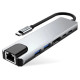 Tech-Protect HB02 HUB Adapter 6in1 USB-C + USB2.0 + USB3.0 + HDMI 4K 30Hz + RJ45 + PD100W - gray