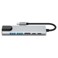 Tech-Protect HB02 HUB Adapter 6in1 USB-C + USB2.0 + USB3.0 + HDMI 4K 30Hz + RJ45 + PD100W - gray