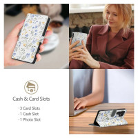 Tech-Protect Wallet Case for Samsung Galaxy A36 5G - White Daisies