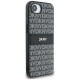 Dkny Repeat Texture Pattern with Tonal Stripe case for iPhone 16e - black