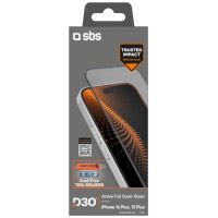 SBS tempered glass with D3O technology with applicator for iPhone 16 Plus / iPhone 15 Plus