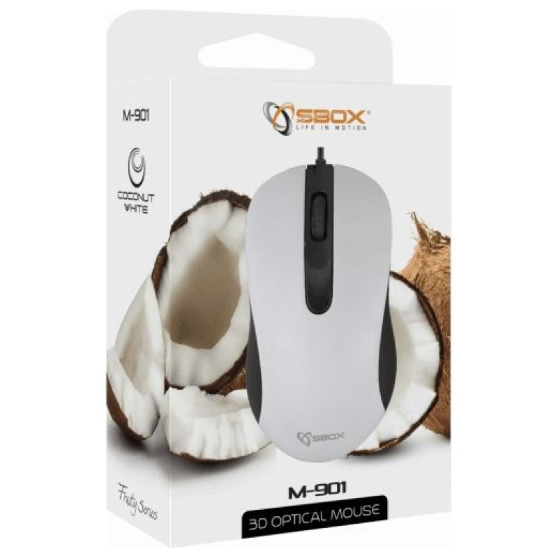 Sbox M-901 Optical Mouse  White