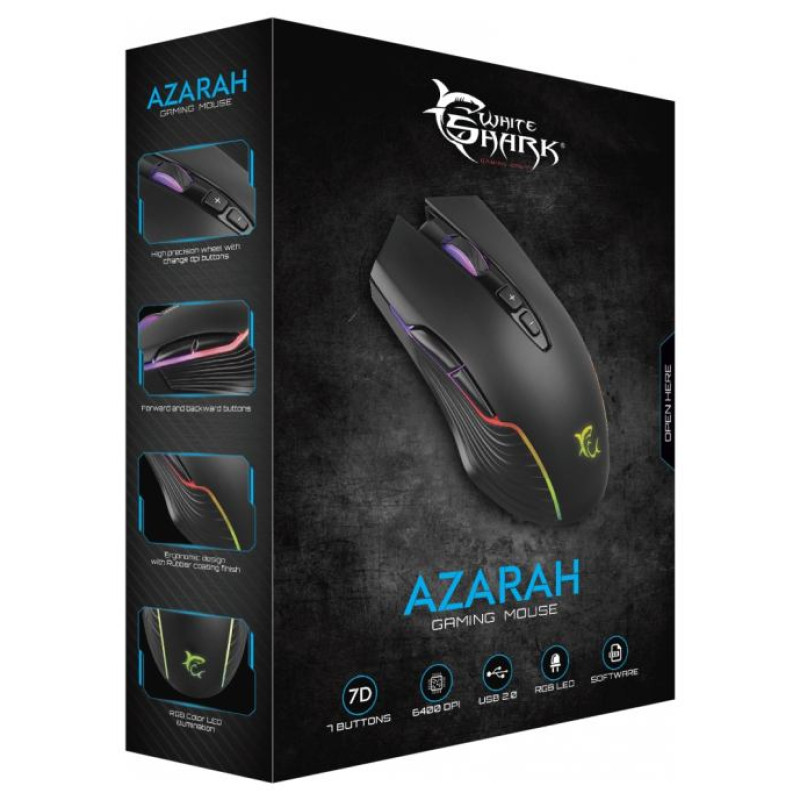 White Shark GM-5003 Gaming Mouse Azarah  Black