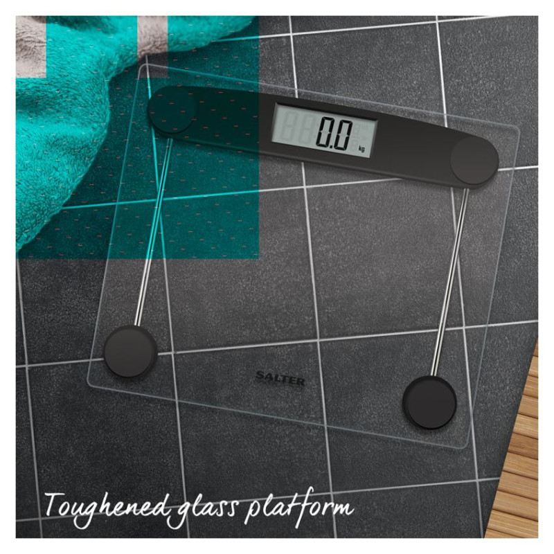 Salter 9208 BK3R Compact Glass Electronic Bathroom Scale