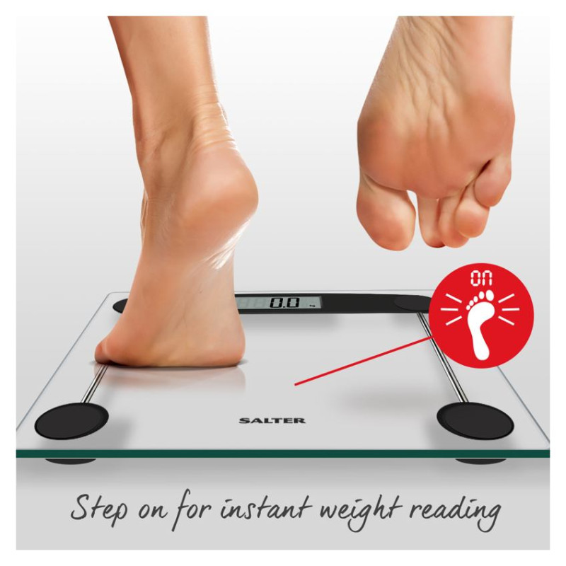 Salter 9208 BK3R Compact Glass Electronic Bathroom Scale