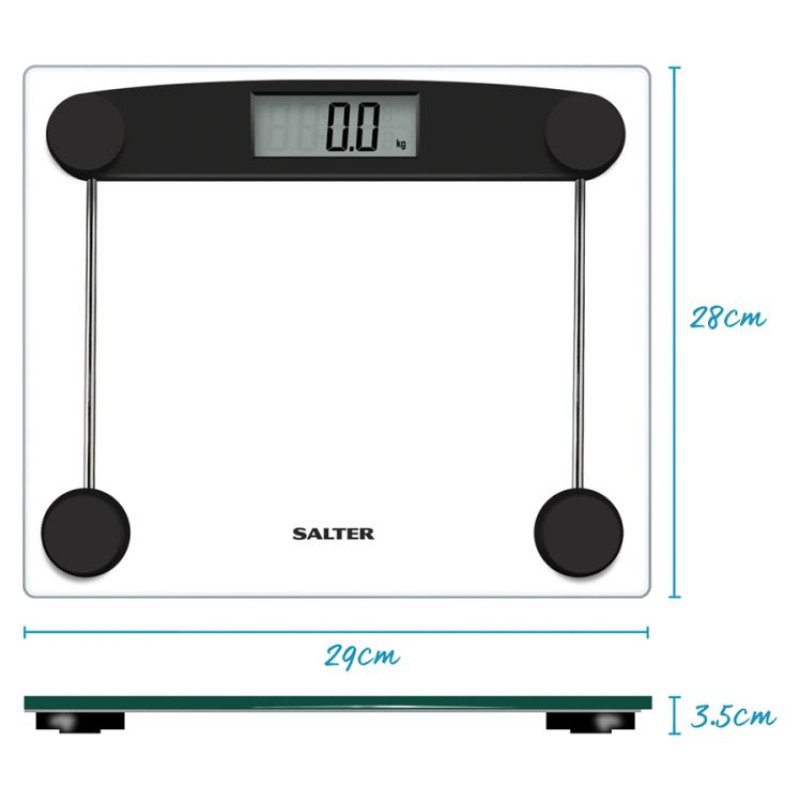 Salter 9208 BK3R Compact Glass Electronic Bathroom Scale