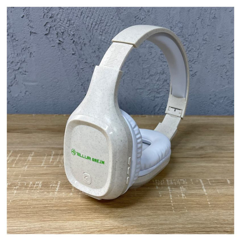 Tellur Green Bluetooth Over-Ear Headphones Pulse Foldable Cream