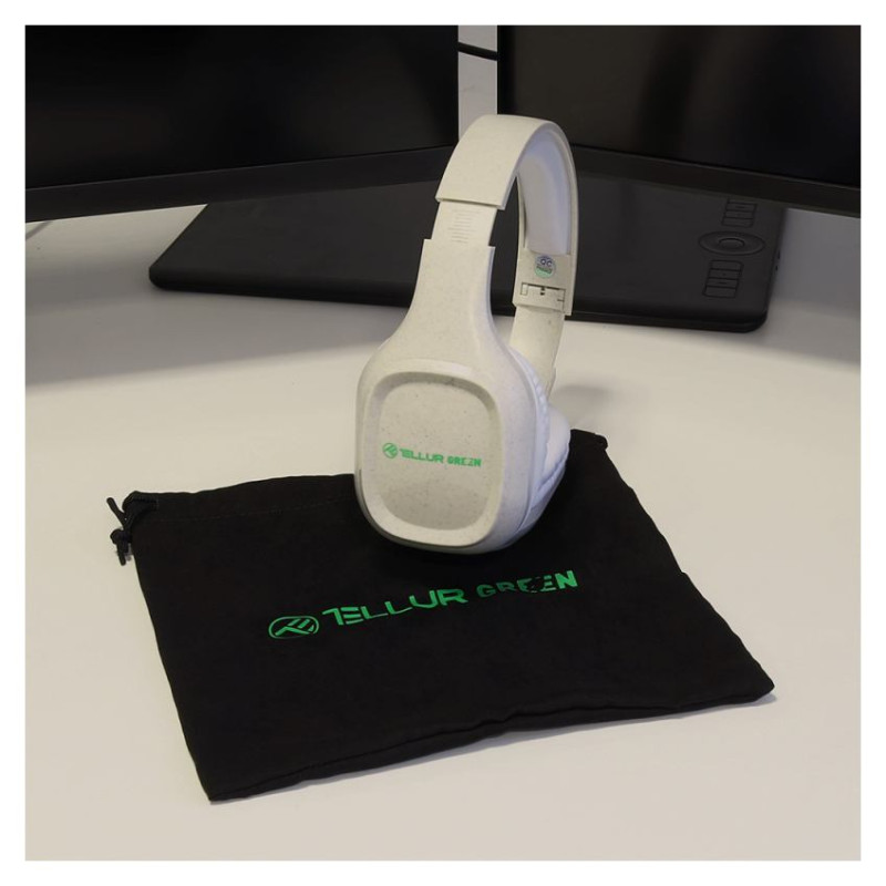 Tellur Green Bluetooth Over-Ear Headphones Pulse Foldable Cream