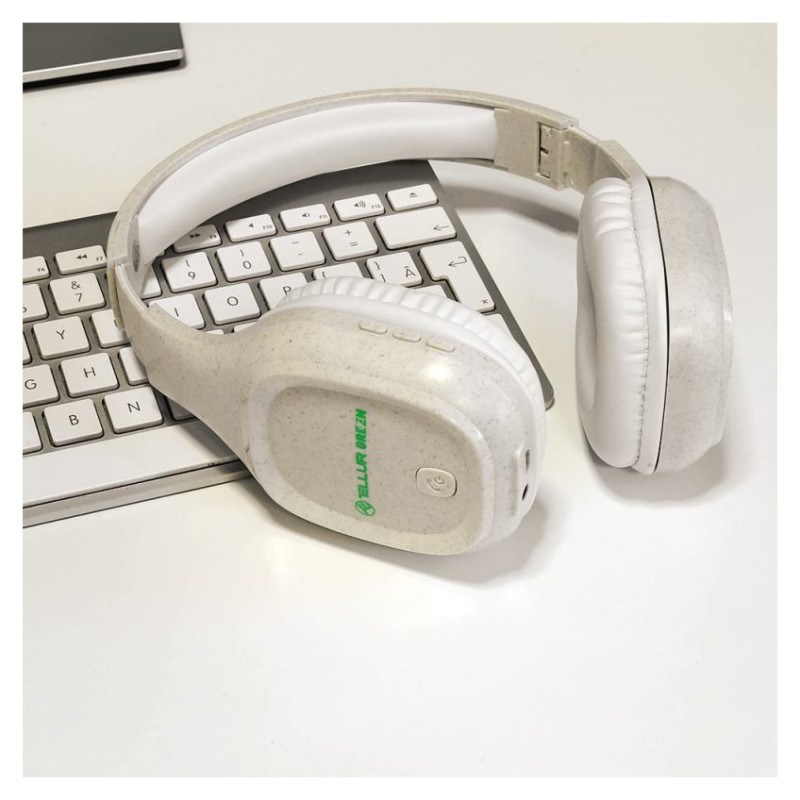 Tellur Green Bluetooth Over-Ear Headphones Pulse Foldable Cream