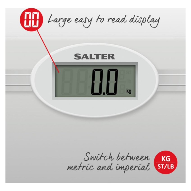 Salter 9018S SV3RCFEU16 Glass Electronic Bathroom Scale