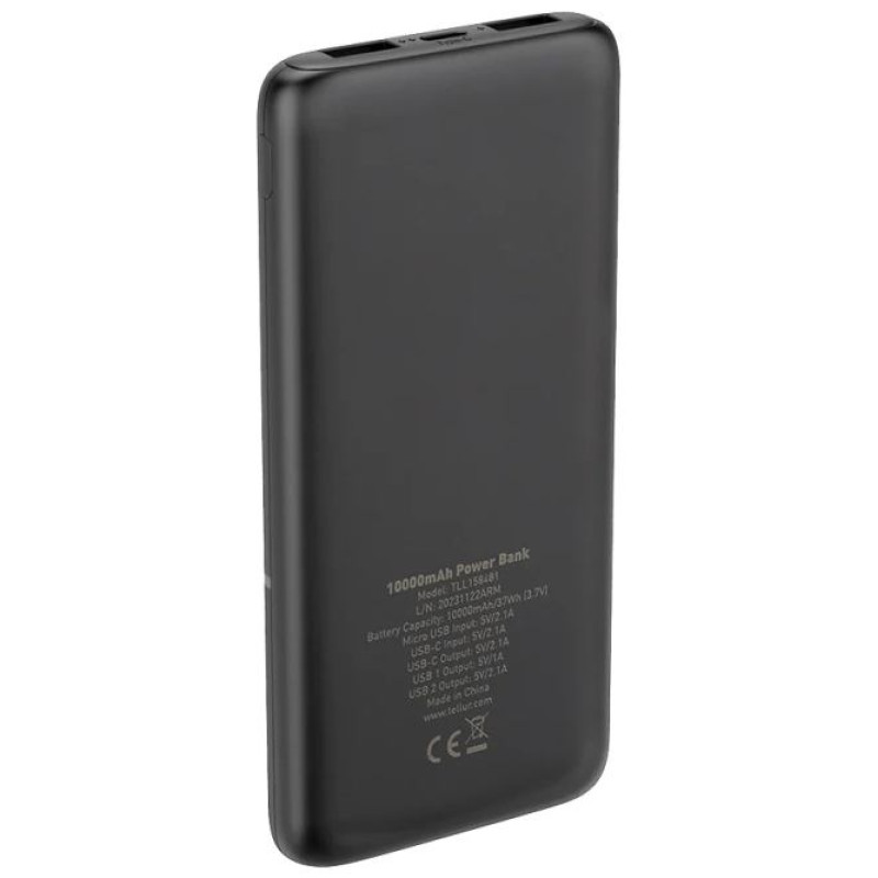 Tellur 10000mAh power bank black