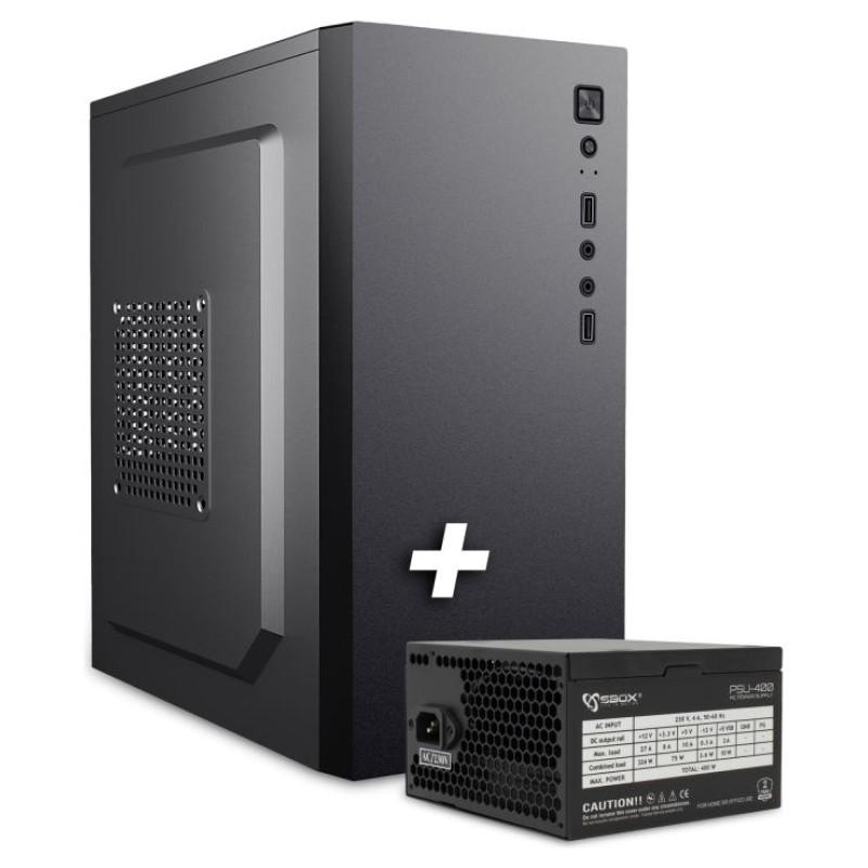 Sbox PCC-12 MicroATX + PSU-400
