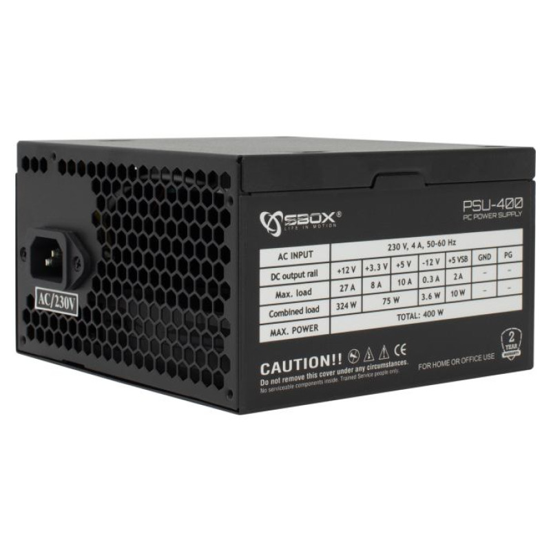 Sbox PCC-12 MicroATX + PSU-400
