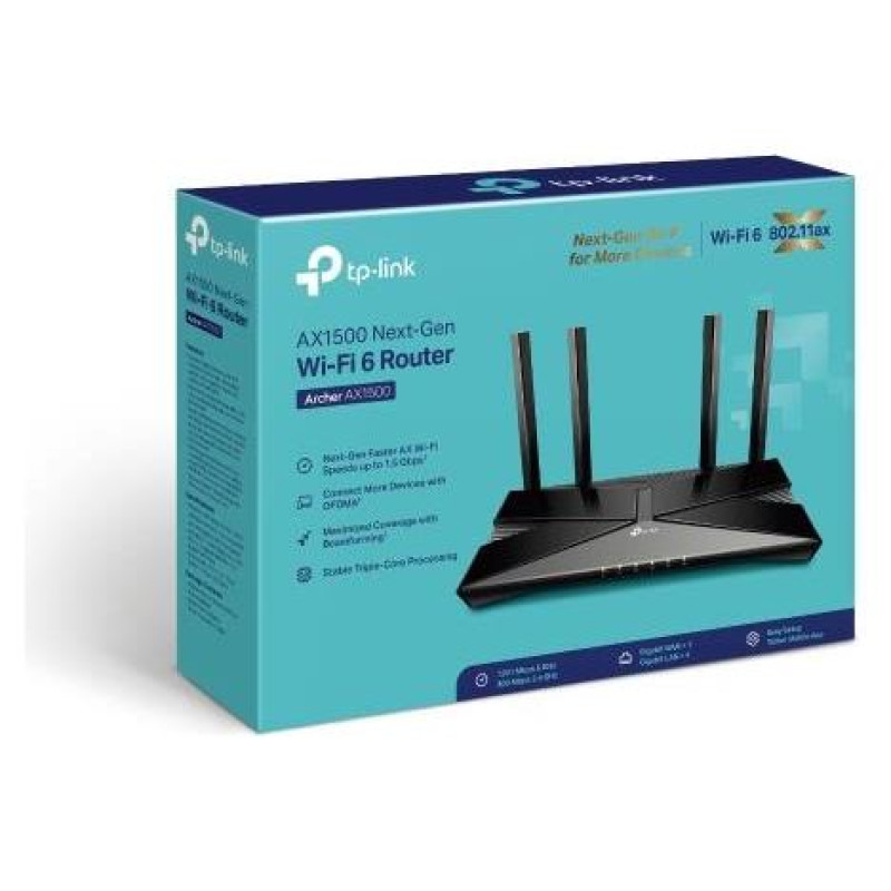 Tp-Link Wireless Router|TP-LINK|Router|1500 Mbps|1 WAN|4x10/100/1000M|Number of antennas 4|ARCHERAX1500