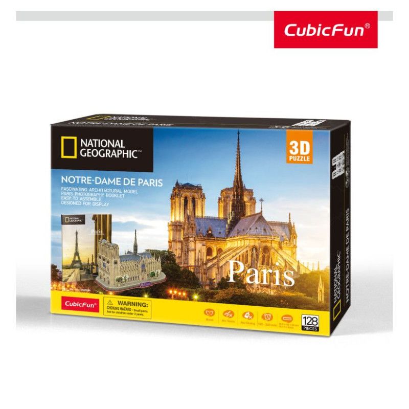 Cubic Fun CUBICFUN 3D Puzle National Geographic - Parīzes Dievmātes katedrāle