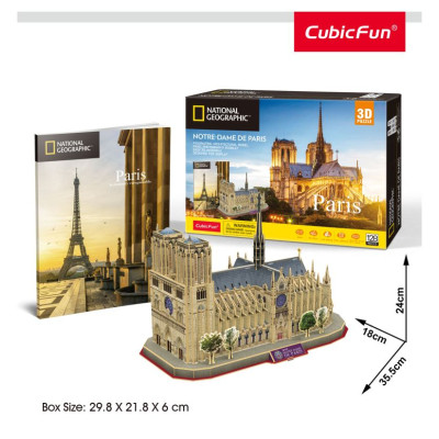 Cubic Fun CUBICFUN 3D Puzle National Geographic - Parīzes Dievmātes katedrāle