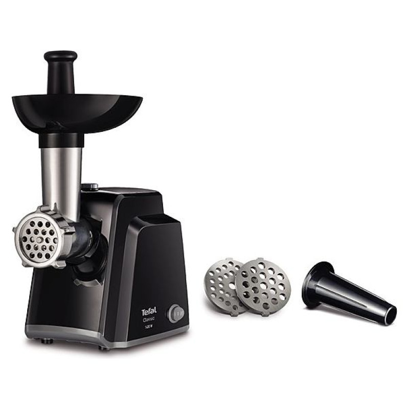 Tefal gaļas ma&scaron;īna,1400W, līdz 1,7kg/min ,melna-sudraba - NE1058