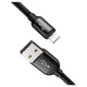 Baseus Three Primary Colors 3in1 USB-A - micro USB / Lightning / USB-C 3.5A cable 1.2 m - black