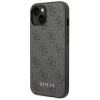 Guess GUHCP14SG4GFGR iPhone 14 6,1" szary/grey hard case 4G Metal Gold Logo