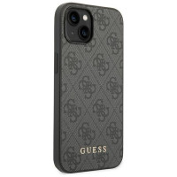 Guess GUHCP14SG4GFGR iPhone 14 6,1" szary/grey hard case 4G Metal Gold Logo