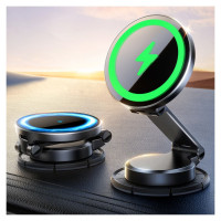 Joyroom JR-ZS408 magnetic holder with 15W inductive charger for car cockpit - black