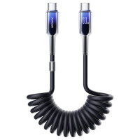 Joyroom S-A43 Crystal-Clear Series 60W USB-C - USB-C spiral cable 1.5m - black