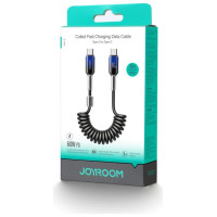 Joyroom S-A43 Crystal-Clear Series 60W USB-C - USB-C spiral cable 1.5m - black