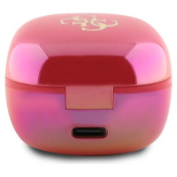 Guess Bluetooth headphones GUTWSJ144ESF TWS + docking station fuchsia/fuschia Iridescent 4G Printed Logo