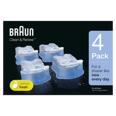 Braun maināmas kasetnes ar tīrī&scaron;anas &scaron;ķidrumu  skuvekļiem Clean&Renew - CCR3+1