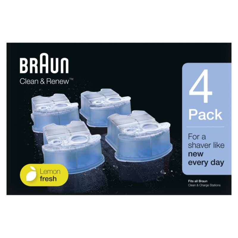 Braun maināmas kasetnes ar tīrī&scaron;anas &scaron;ķidrumu  skuvekļiem Clean&Renew - CCR3+1