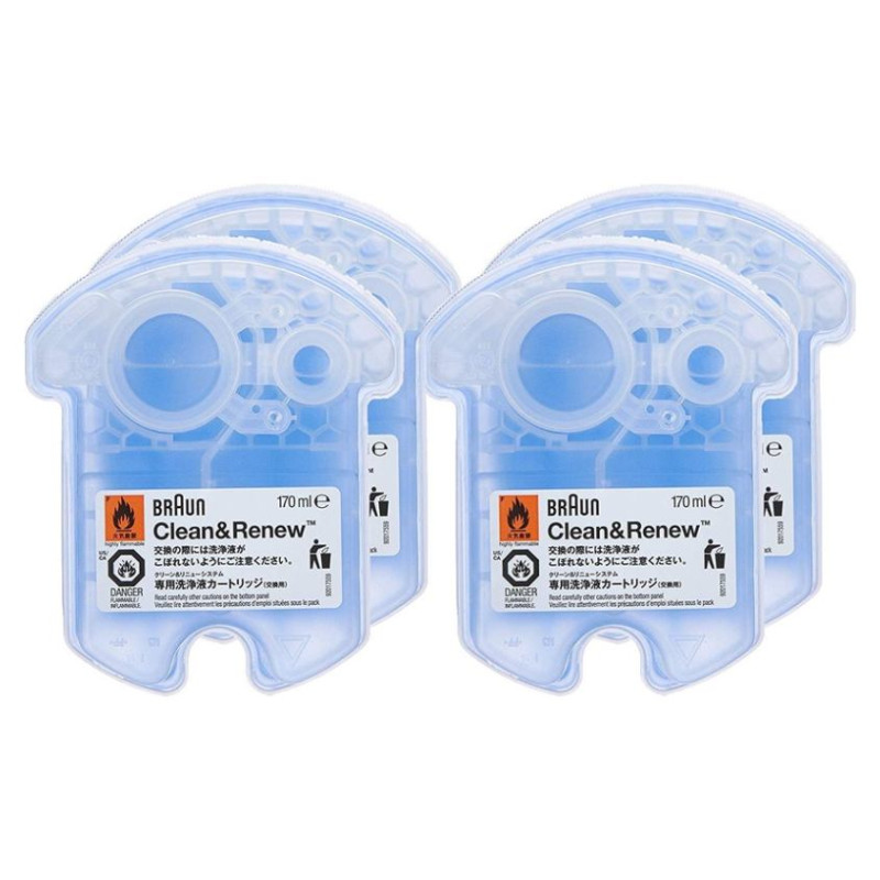 Braun maināmas kasetnes ar tīrī&scaron;anas &scaron;ķidrumu  skuvekļiem Clean&Renew - CCR3+1