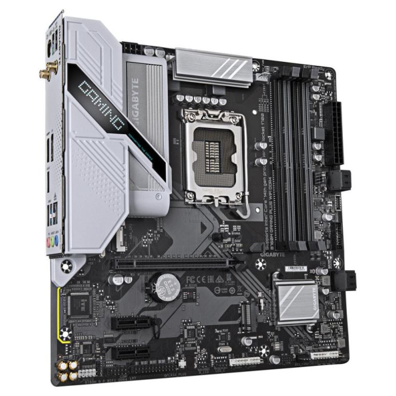 Gigabyte Mainboard|GIGABYTE|Intel B760 Express|LGA1700|Micro-ATX|Memory DDR4|Memory slots 4|2xPCI-Express 3.0 1x|1xPCI-Express 4.0 16x|2xM.2|1xHDMI|1xDisplayPort|2xUSB 2.0|1xUSB 3.2|1xUSB-C|1xPS/2|1xOptical S/PDIF|1xRJ45|3xAudio port|B760MGPWIFIDDR41.0