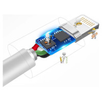 Dudao cable USB / Lightning 3A 1m white (L1L white)