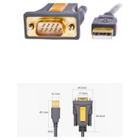 Ugreen adapter cable USB-A - DB9 RS-232 1.5m gray (CR104)
