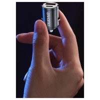 Dudao R3MAX 48W QC PD mini car charger - black