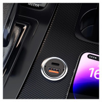 Dudao R3MAX 48W QC PD mini car charger - black