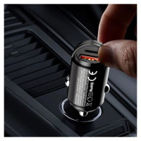 Dudao R3MAX 48W QC PD mini car charger - black