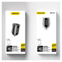 Dudao R3MAX 48W QC PD mini car charger - black