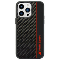 Audi Carbon Fiber Stripe iPhone 14 Pro 6.1" black/black hardcase AUS-TPUPCIP14P-R8/D1-BK