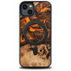 Bewood Wood and resin case for iPhone 15 Plus MagSafe Bewood Unique Orange - orange and black